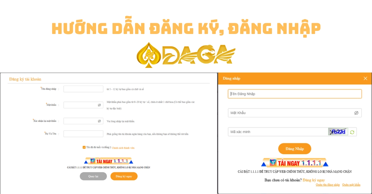 DAGA KIM ✔️ TRANG CHỦ ĐĂNG KÝ, ĐĂNG NHẬP